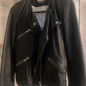 Black Leather Moto Jacket